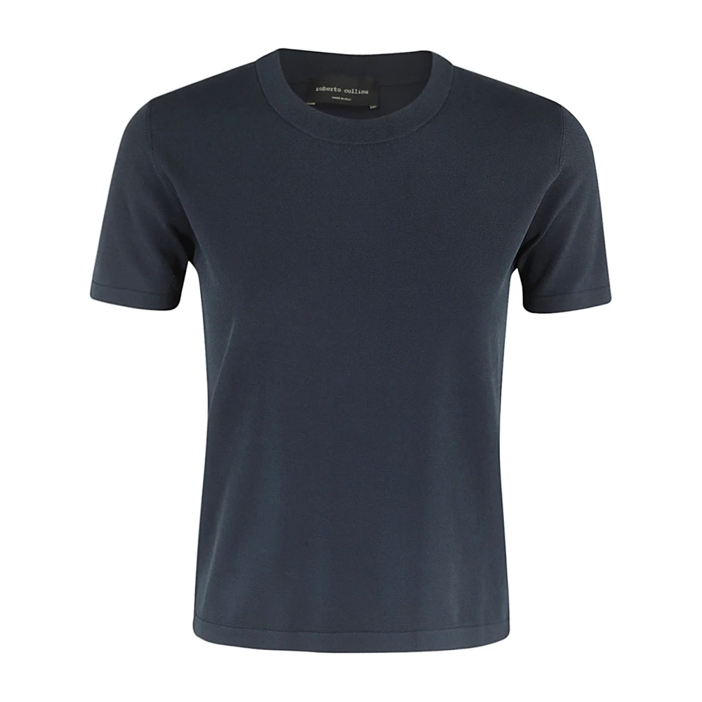 Roberto Collina Casual Katoenen T-Shirt Blue Dames
