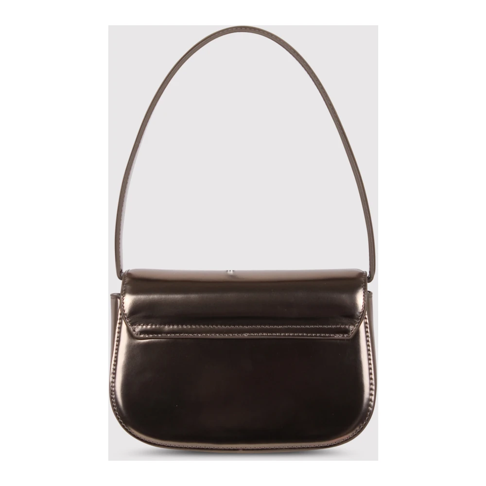 Diesel Schoudertas met metallic afwerking en logo Yellow Dames