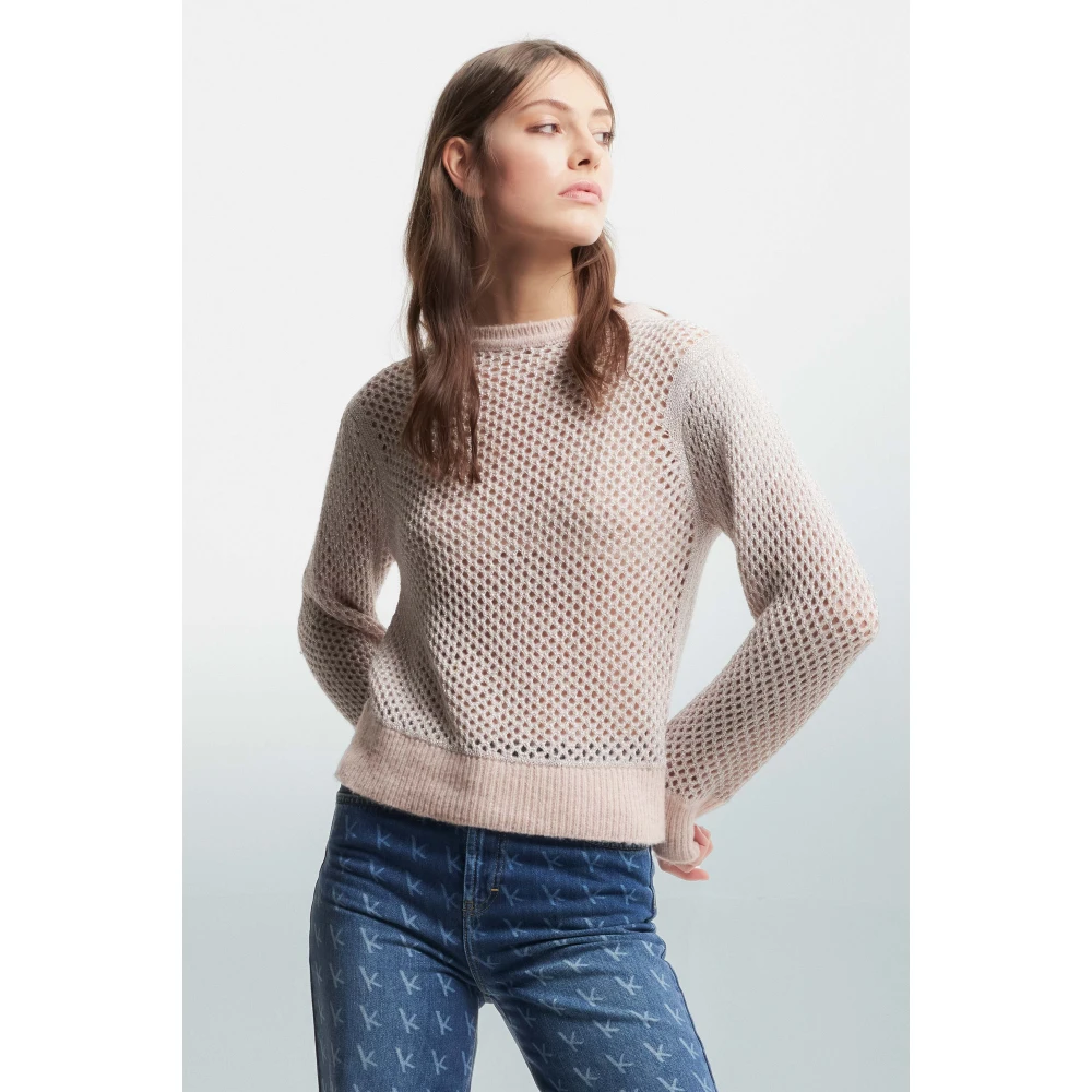 Kocca Gelaagde openwork trui Pink Dames