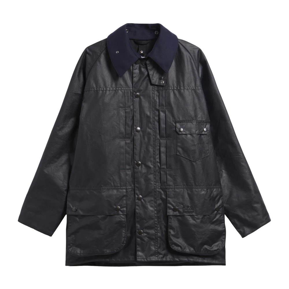 Barbour Men's Blue X A.p.c: Beaufort Waxed Jacket - Image 4