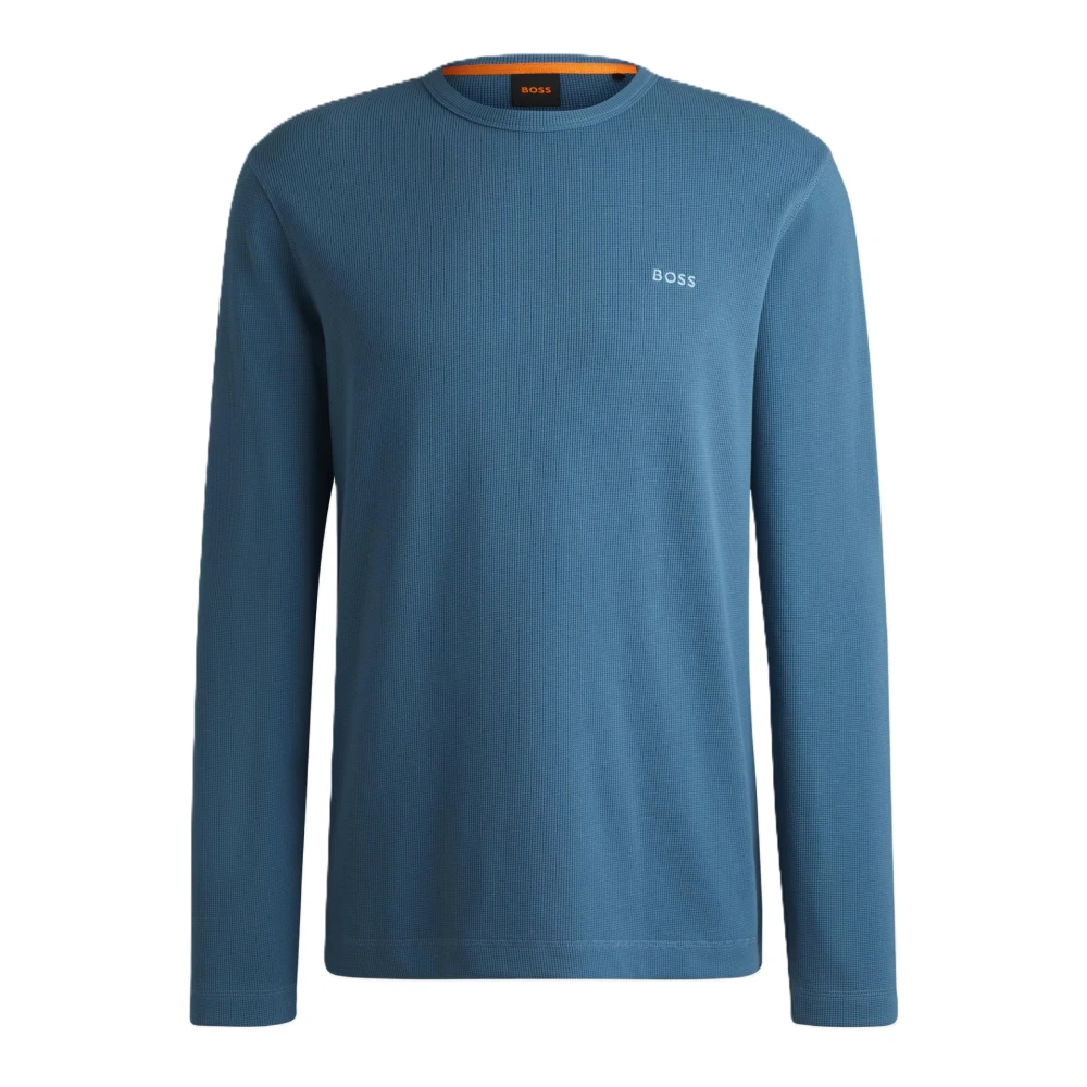 Hugo Boss Wafelstructuur Longsleeve T-shirt Blue Heren