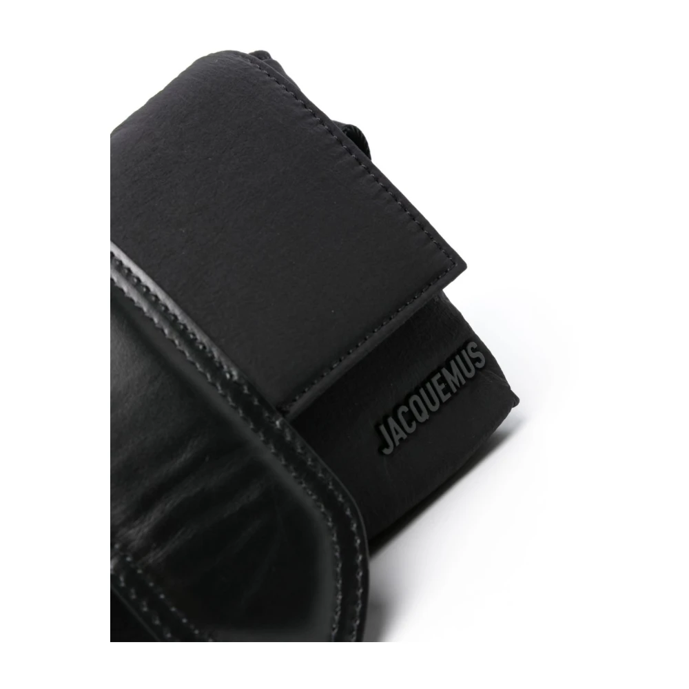 Jacquemus Zwarte Leren Schoudertas Black Heren