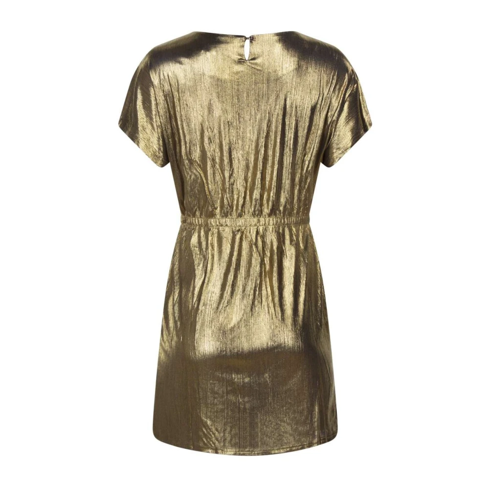 Molly Bracken Korte gouden imitatie leren jurk Yellow Dames