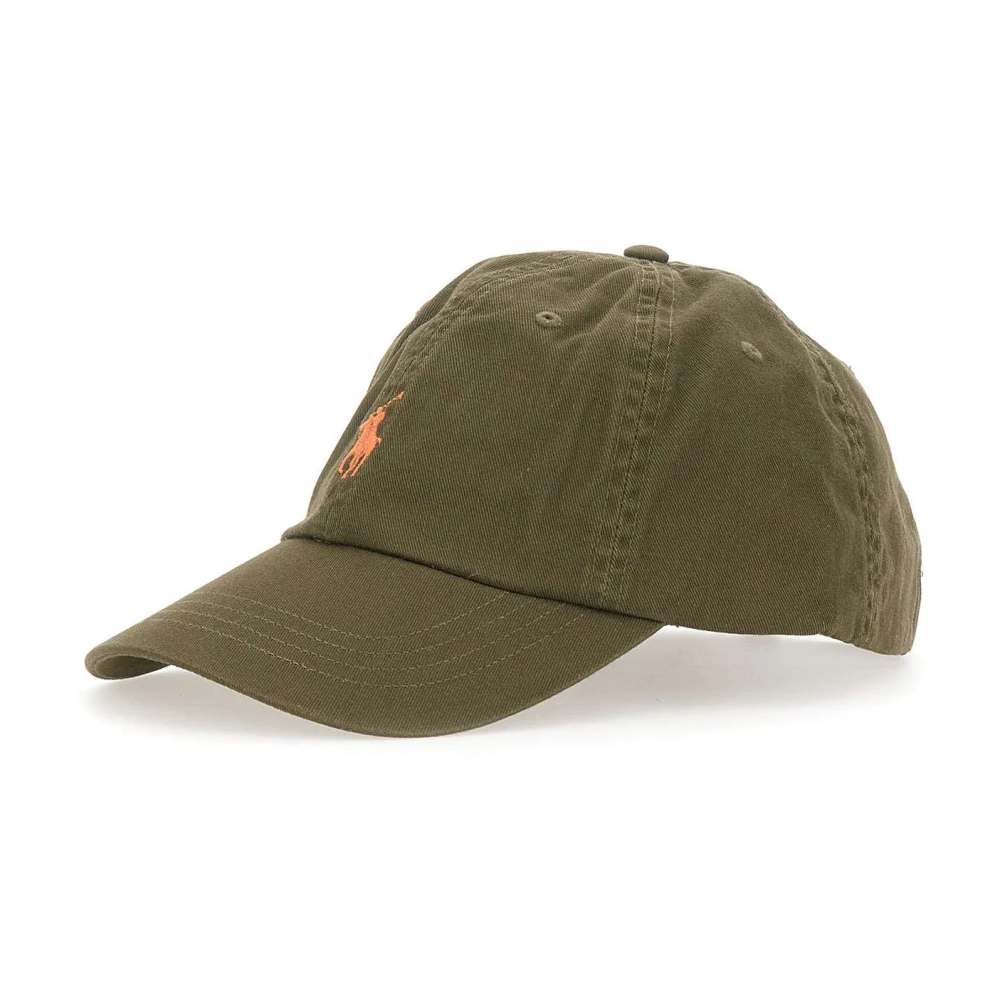 Polo Ralph Lauren Men's Green Baseball Cotton Hat With Logo