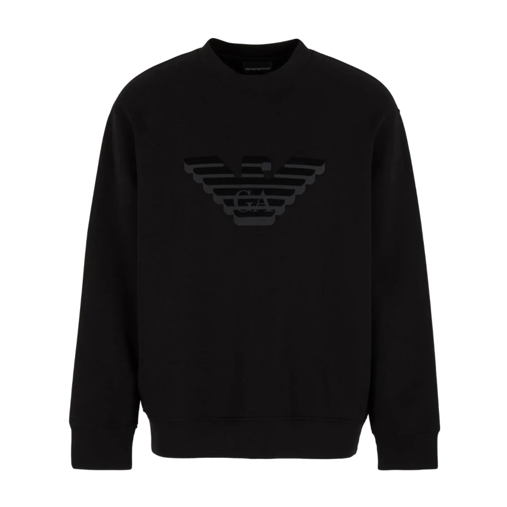 Emporio Armani Heren Crewneck Sweatshirt met Logo Black Heren