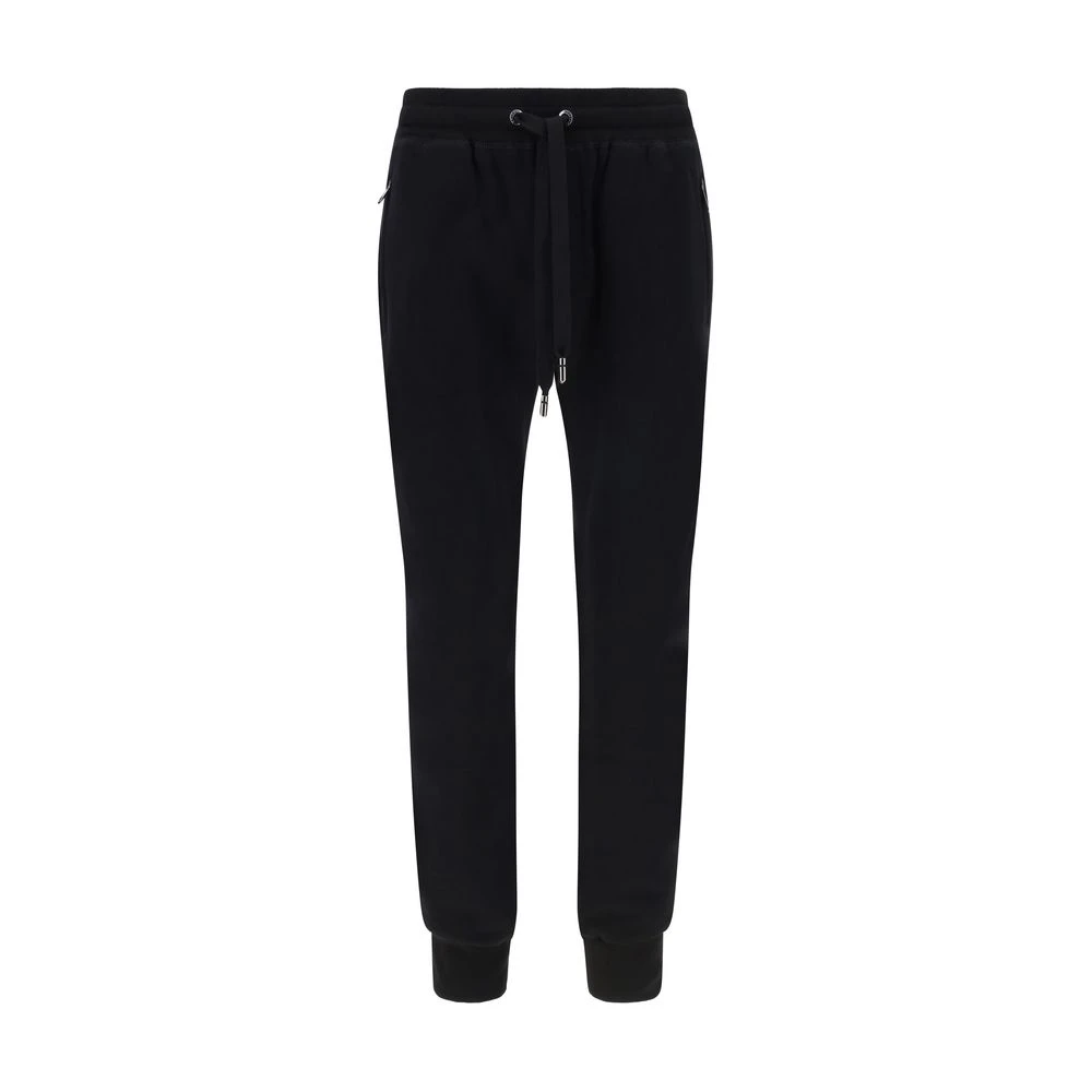 Dolce & Gabbana Sweatpants, Male, 3XL, Jogger-Style Joggers With Ribbed Hem Black