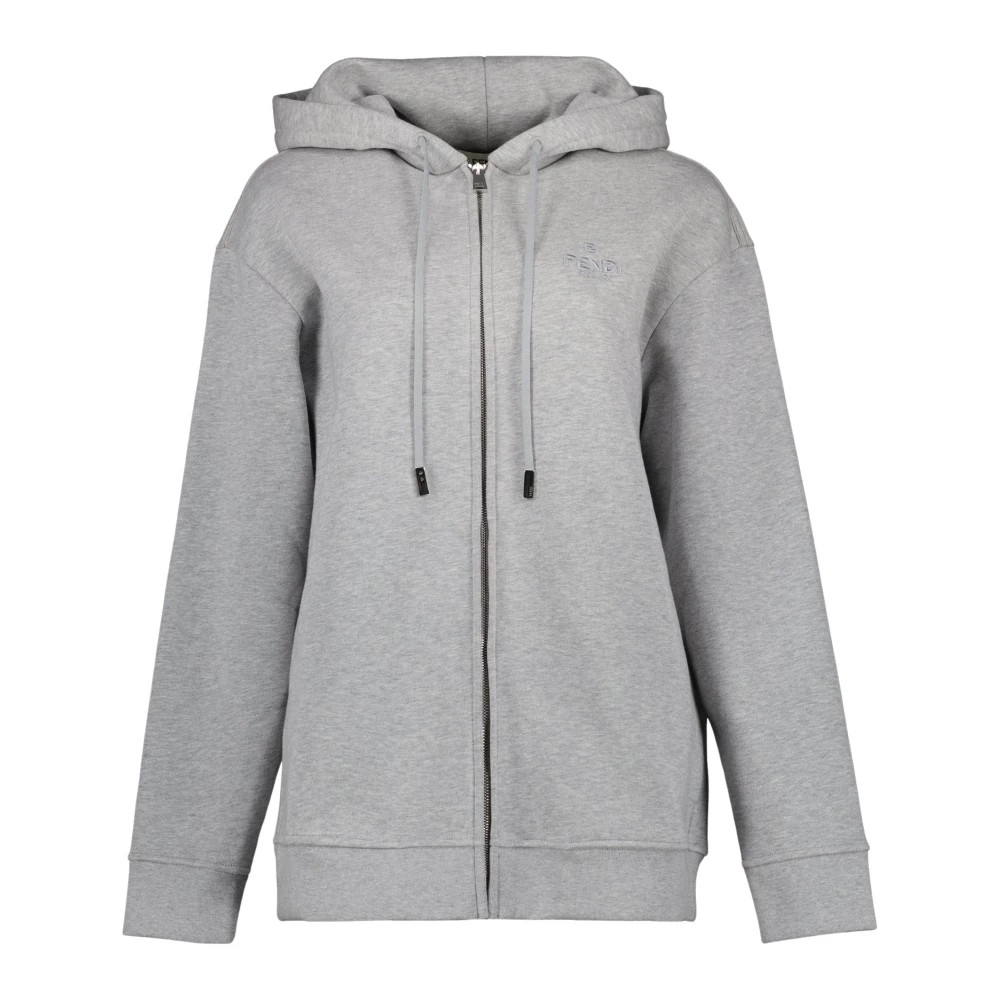 Fendi Ritssluiting Sweatshirt Roma Collectie Herfst-Winter 2024 Gray Dames
