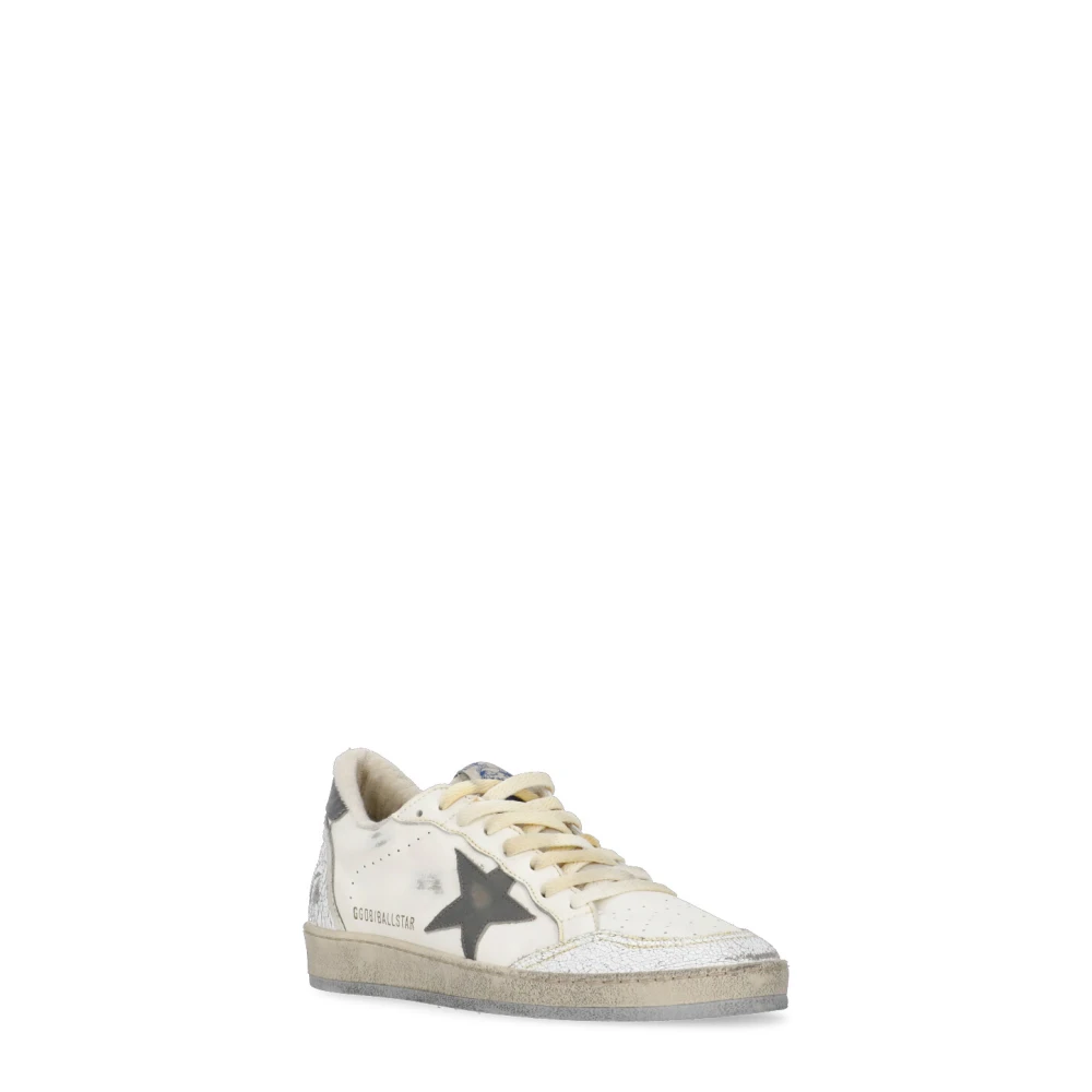 Golden Goose Gebruikte leren sneakers met contrasterend sterlogo White Heren