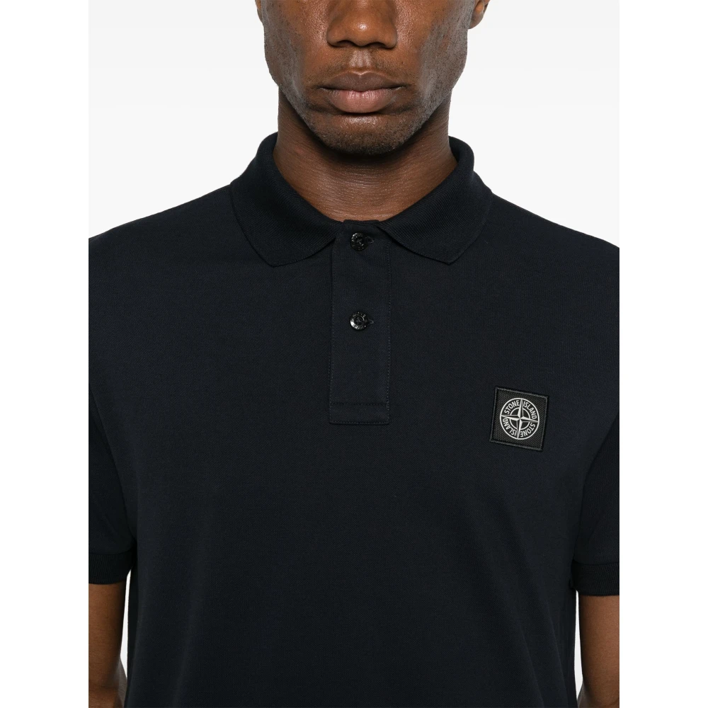 Stone Island Klassieke Polo Shirt in Diverse Kleuren Black Heren