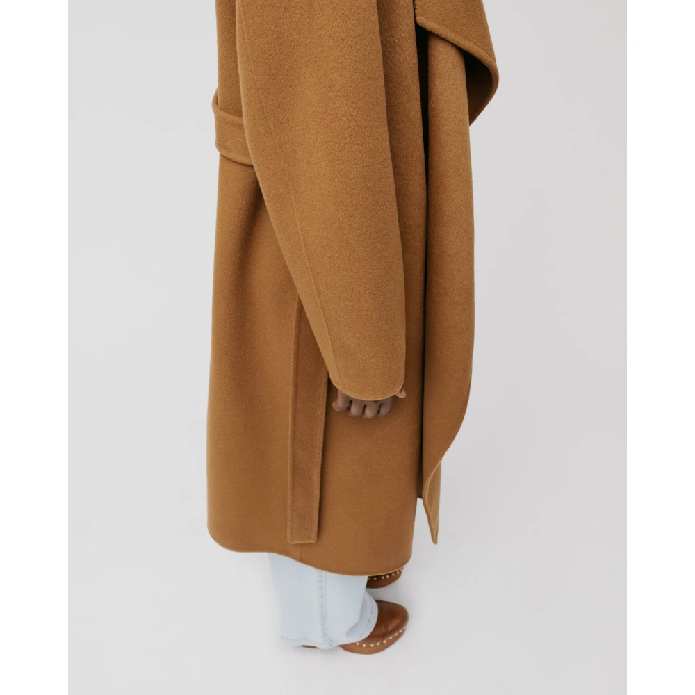 IVY OAK Minimalistische Wollen Jas met Grote Revers Brown Dames