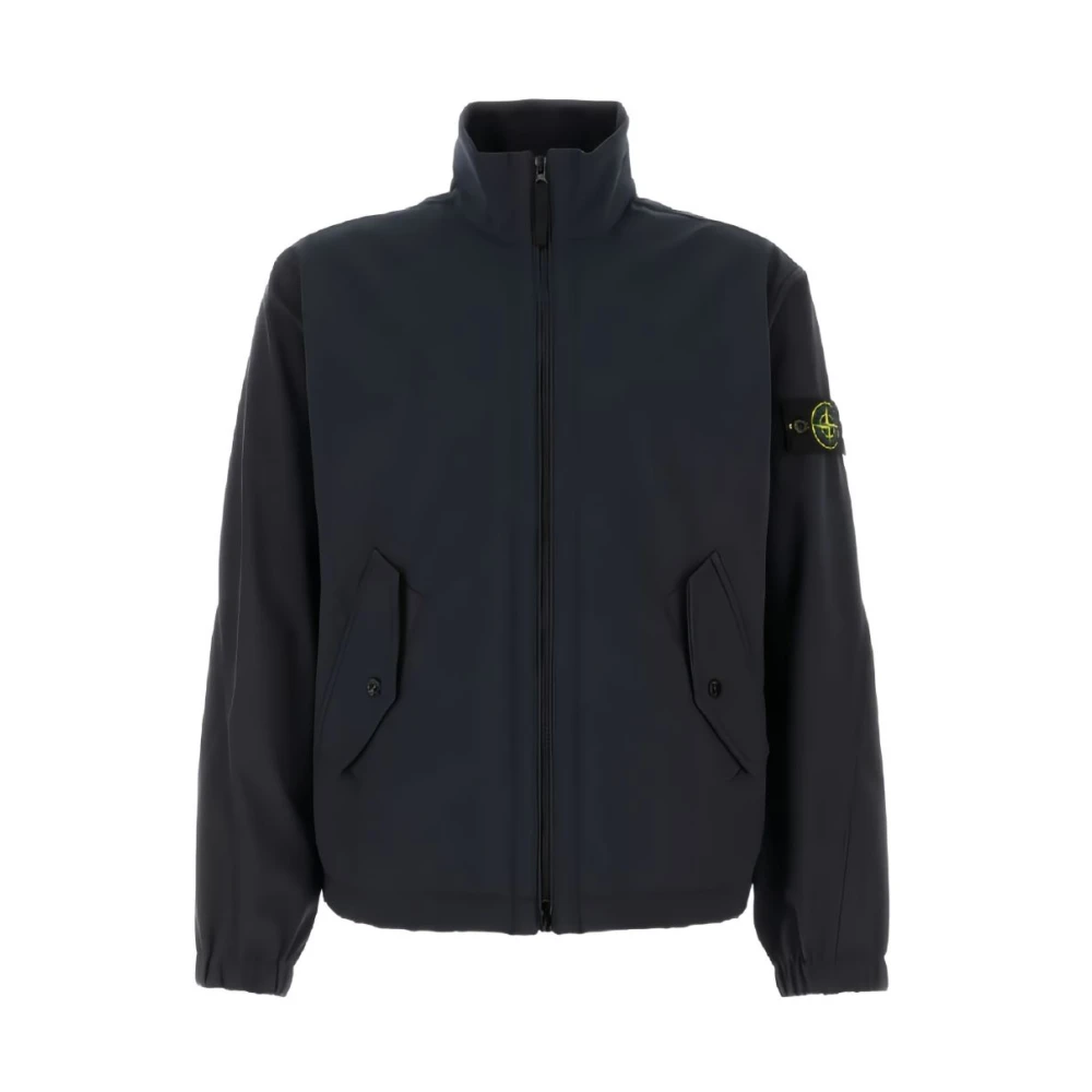 Stone Island Men's Blue Jacket With Logo - Light Jackets - 2XL - Jackets