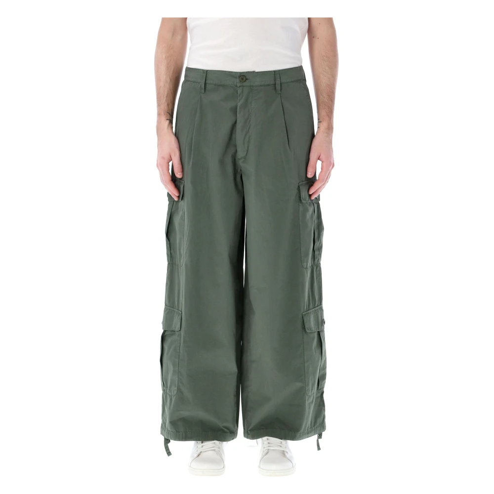 Emporio Armani Wide Trousers Green Heren