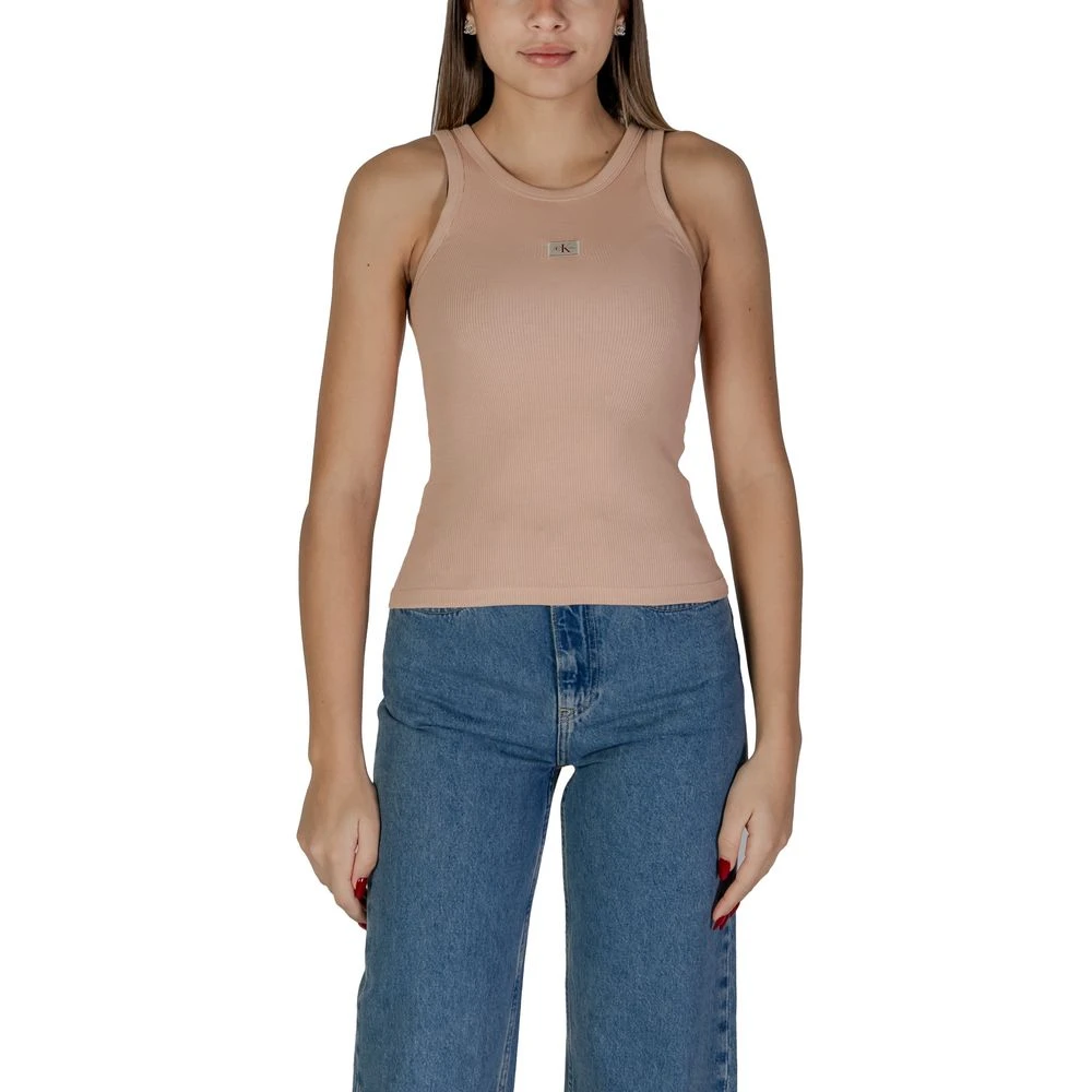 Calvin Klein Jeans Women's Pink Rosa Cotton Tops & T-Shirt