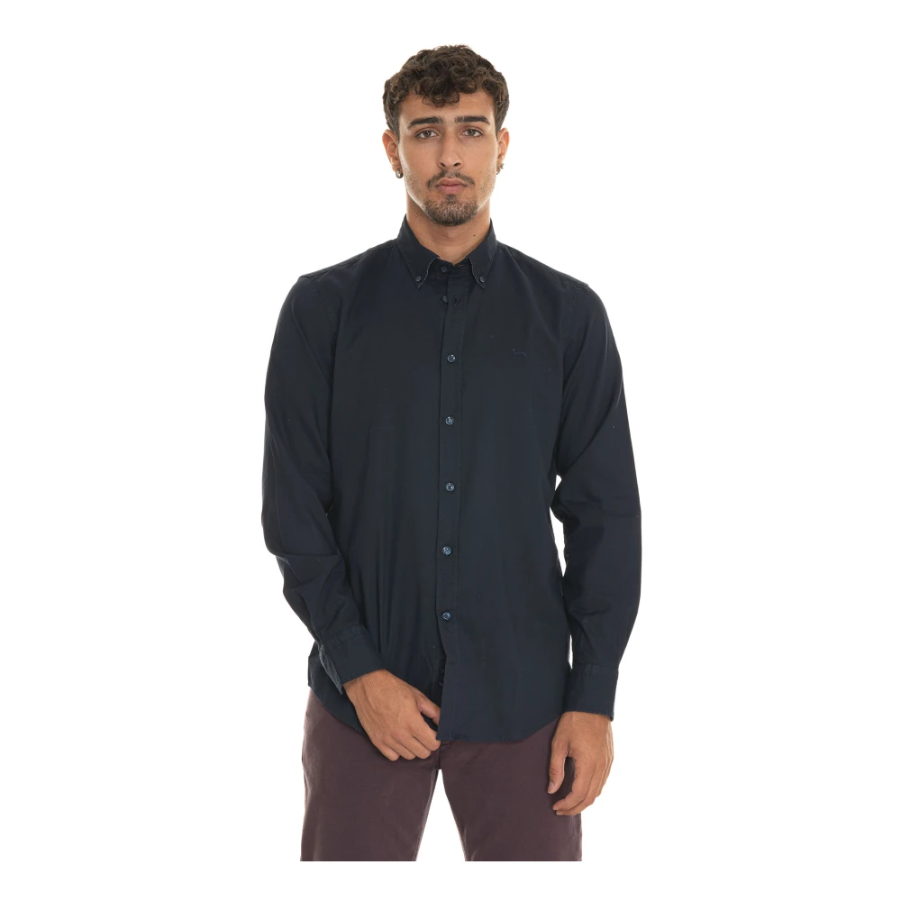 Harmont & Blaine Button-Down Casual Shirt met Logo Blue Heren