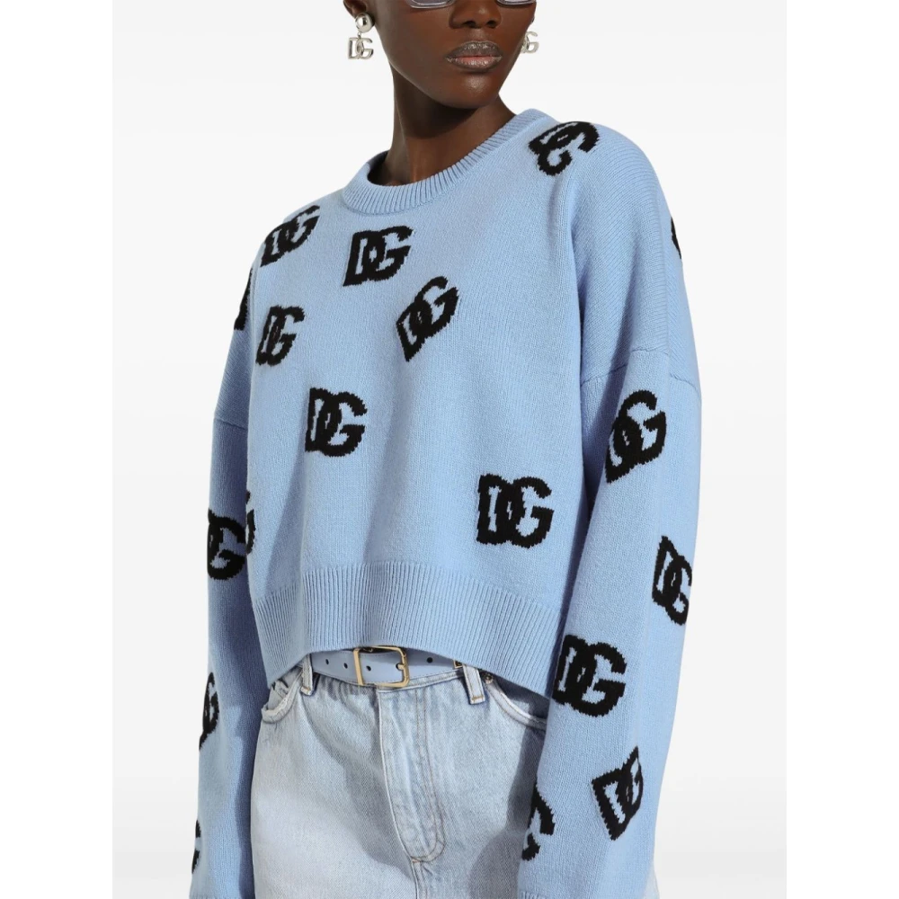 Dolce & Gabbana Heldere Blauwe Sweatshirt Aw24 Blue Dames