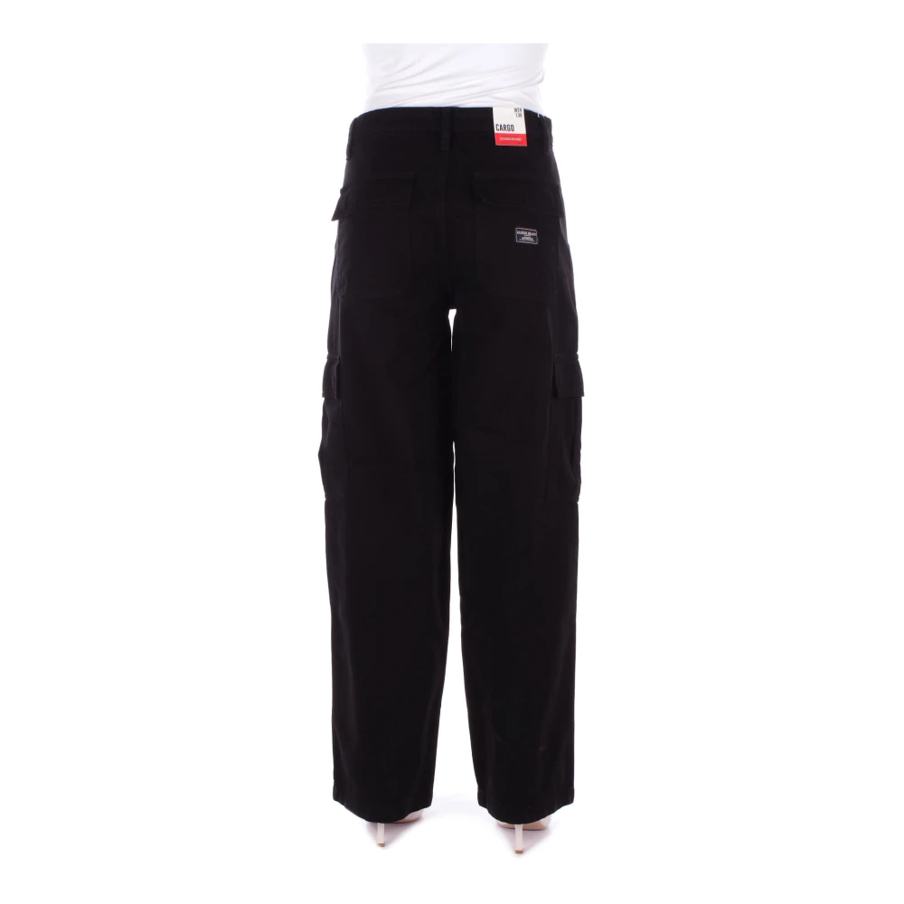 Guess Zwarte Logo Broek Rits Sluiting Black Dames
