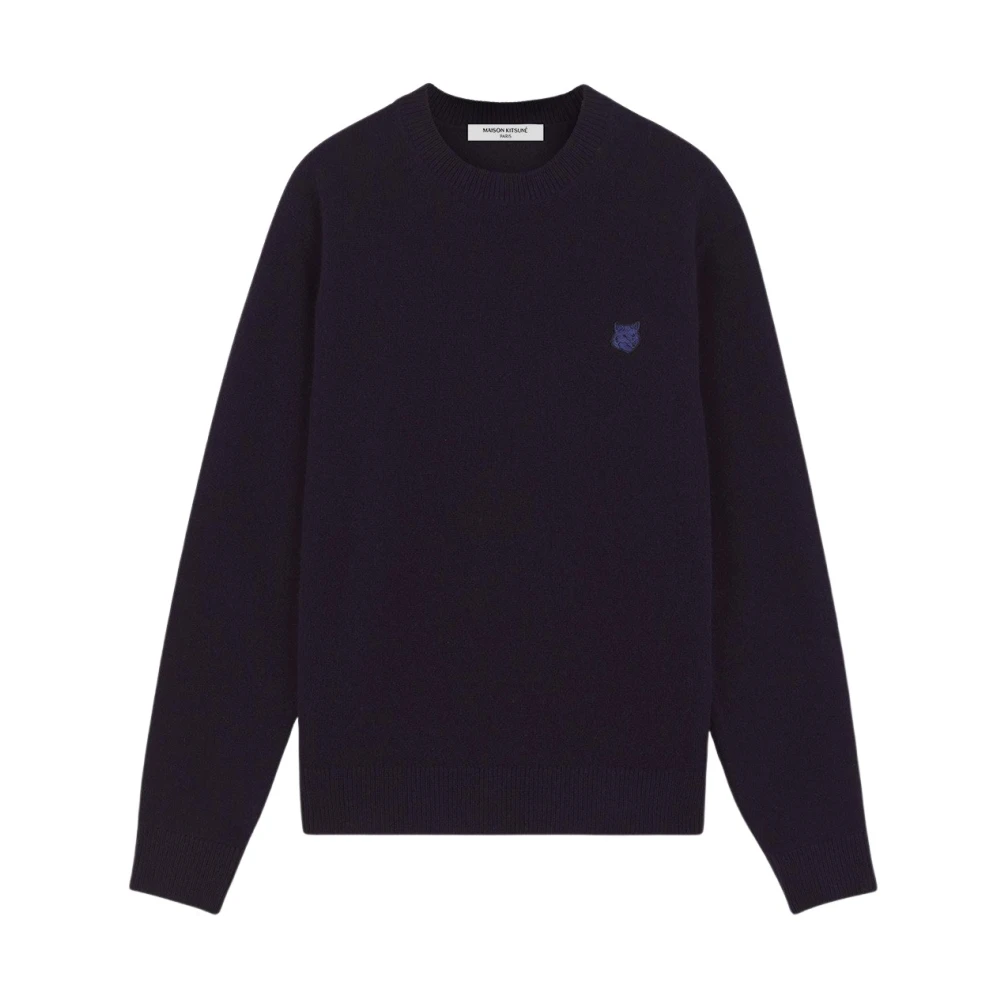 Maison Kitsuné Wol Vos Gebreid Blue Heren