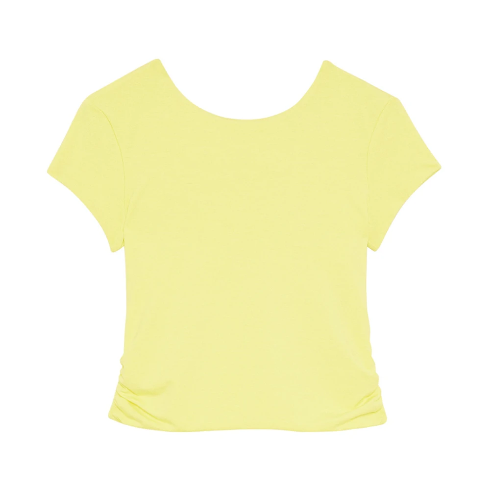Patrizia Pepe T-Shirt Cut-out back top T-Shirt med öppen rygg Yellow, Dam