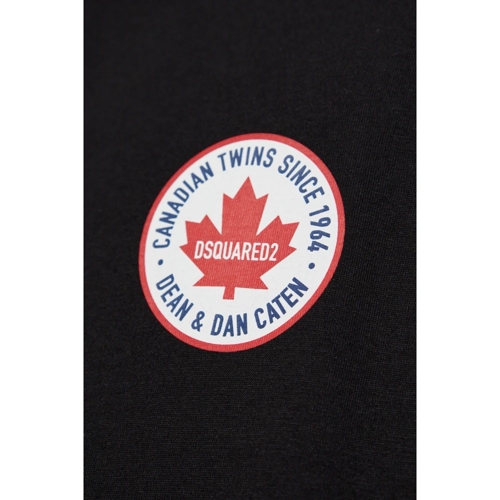 Dsquared2 T-shirt met bedrukt logo Black Heren