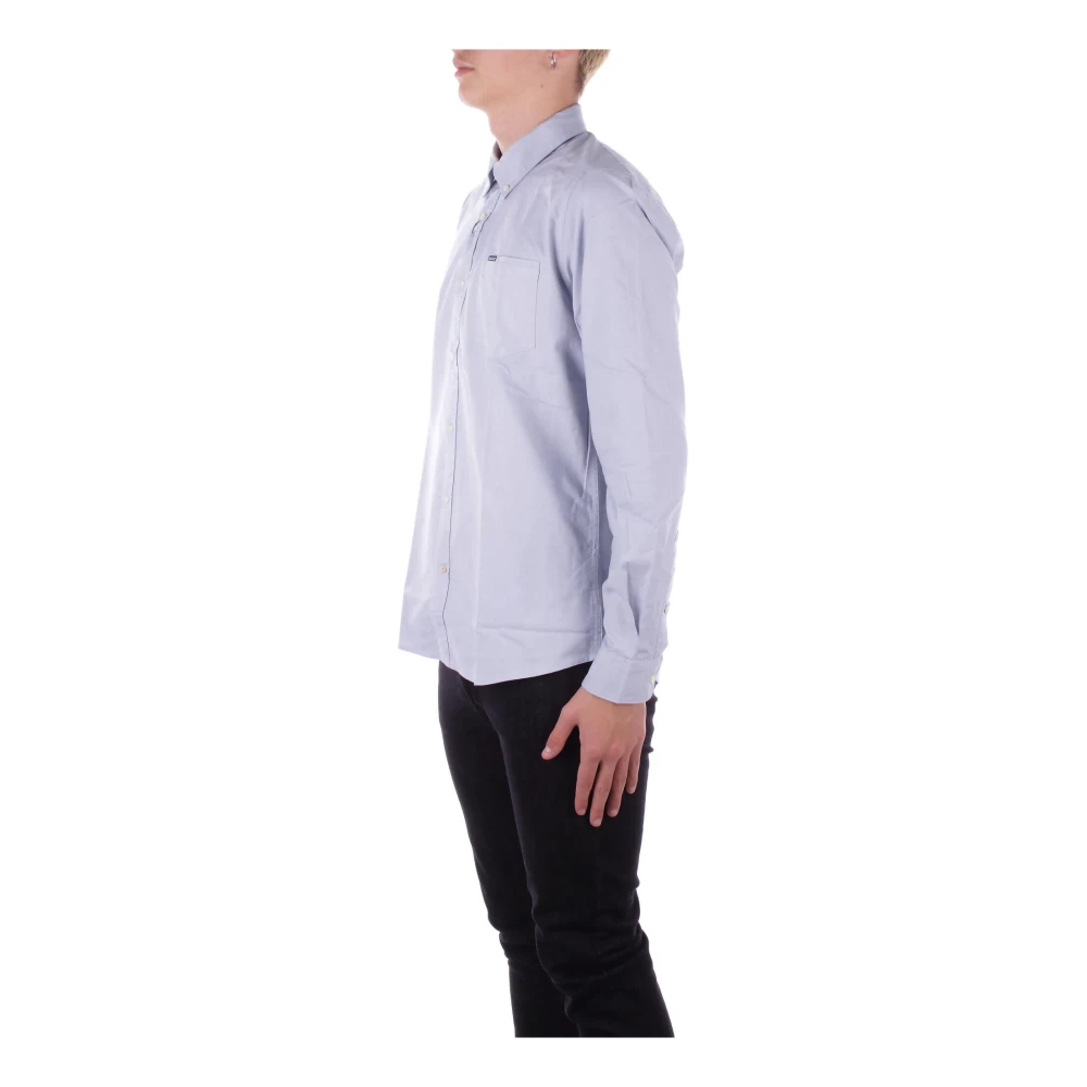 Barbour Logo Front Button Shirt Blue Heren