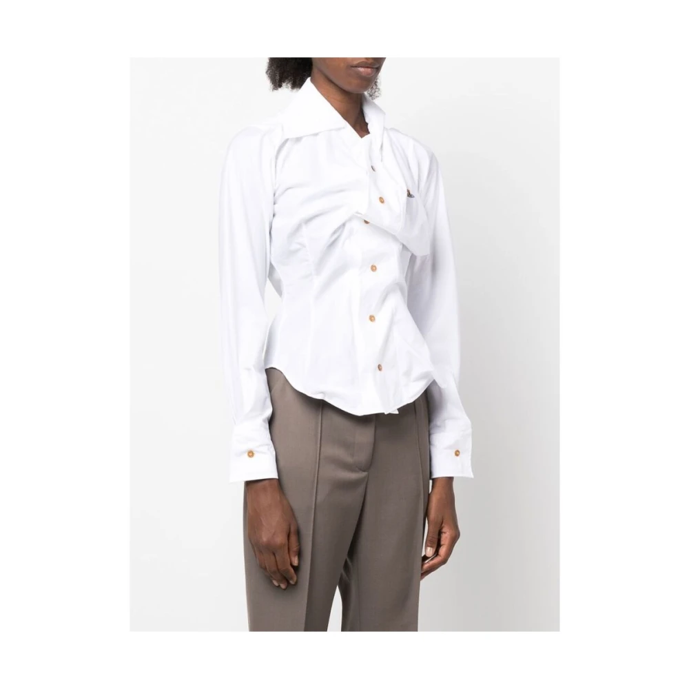 Vivienne Westwood Witte Katoenen Overhemd met Orb Logo White Dames