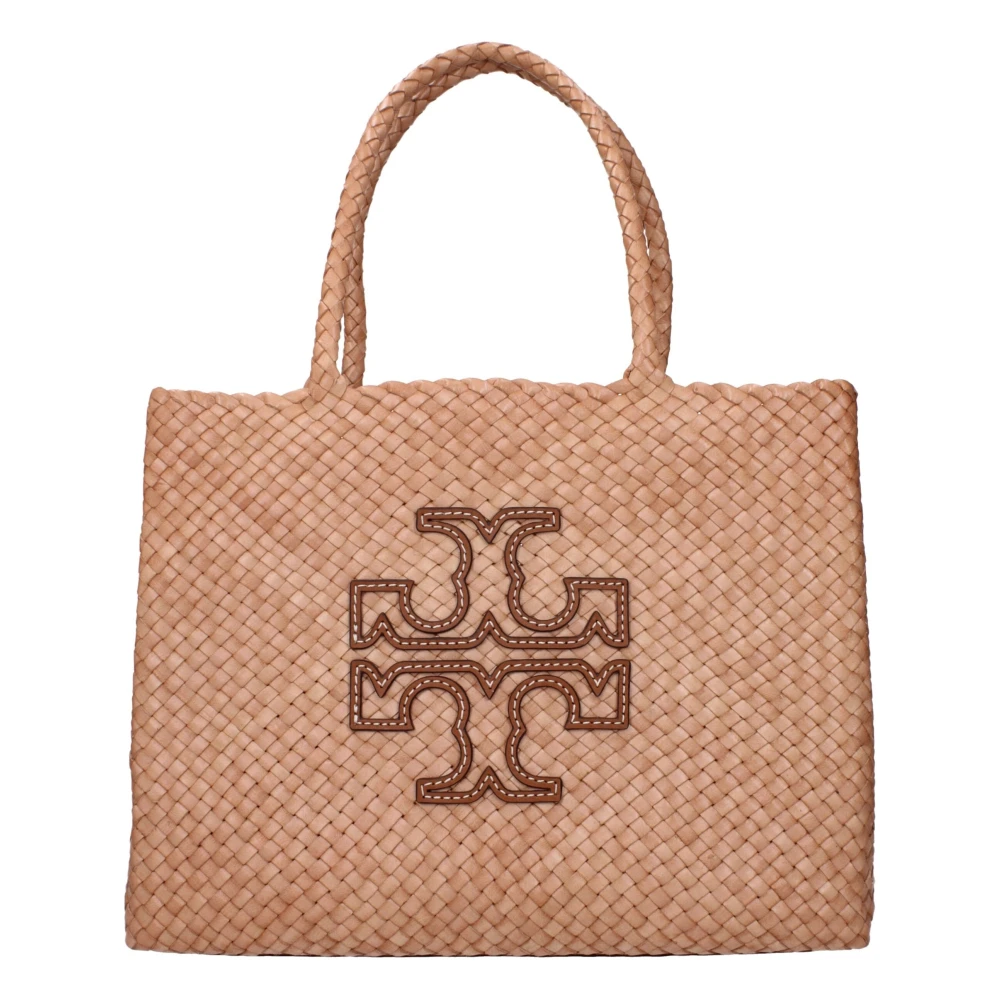 Tory Burch Women's Pink Shopping Bags, One Size, Leather Shoulder Bag With Front Logo