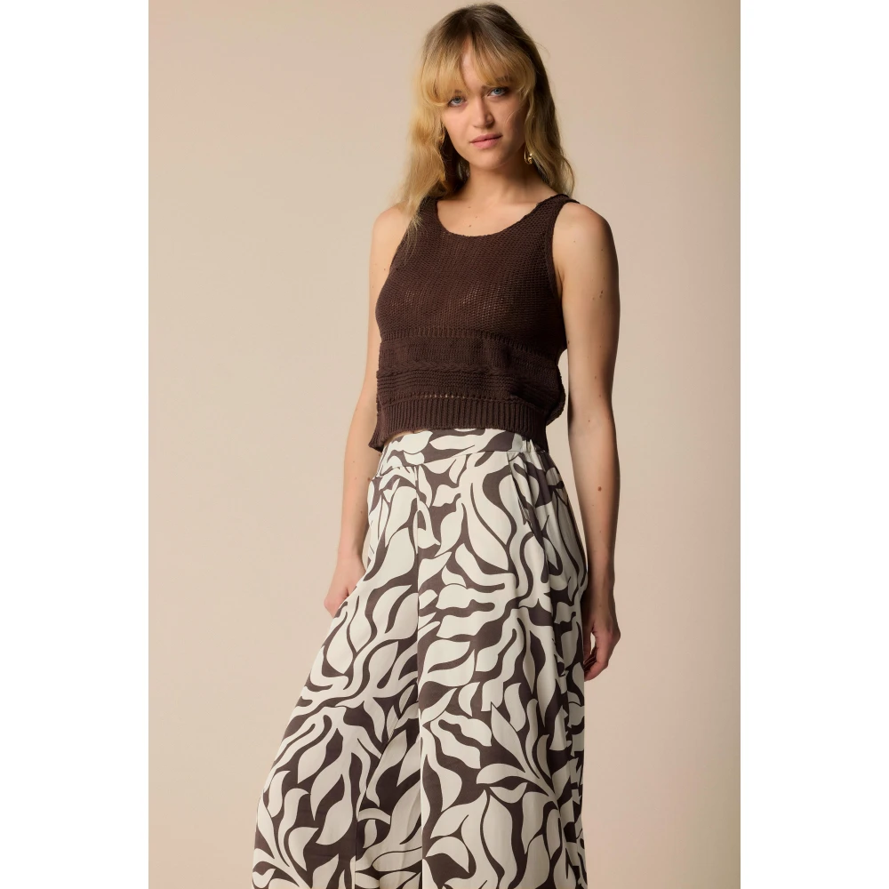 Kocca Elegante Gebreide Top Brown Dames