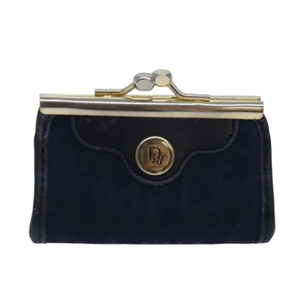 Dior Vintage Pre-owned Canvas wallets Blue Dames