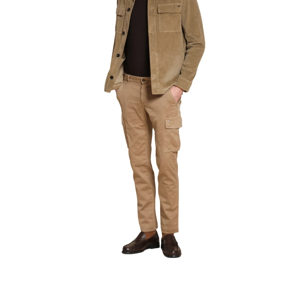 Mason's Herr Beige Byxor S, Bomull, Slim Fit Cargo Byxor I