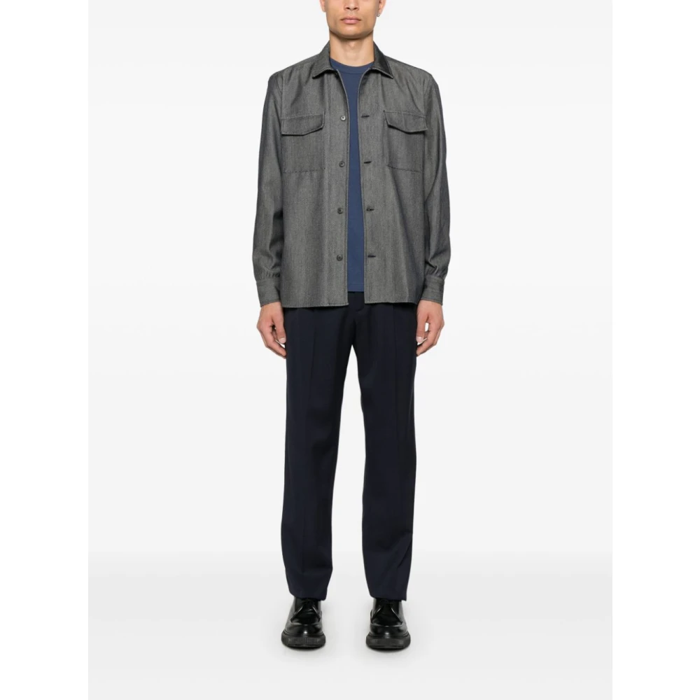 Low Brand Casual Shirt voor Mannen Gray Heren
