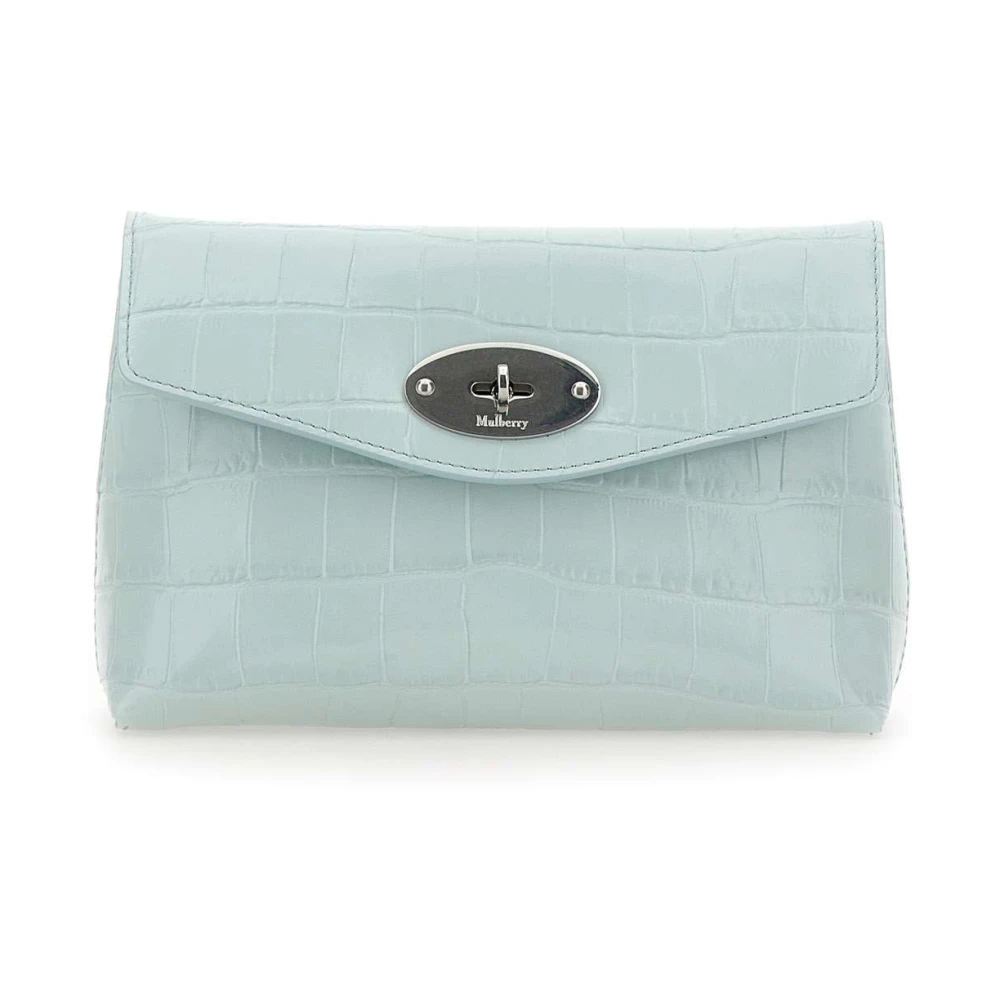 Mulberry Blå Krokodiltryck Läder Clutch Väska Blue, Dam