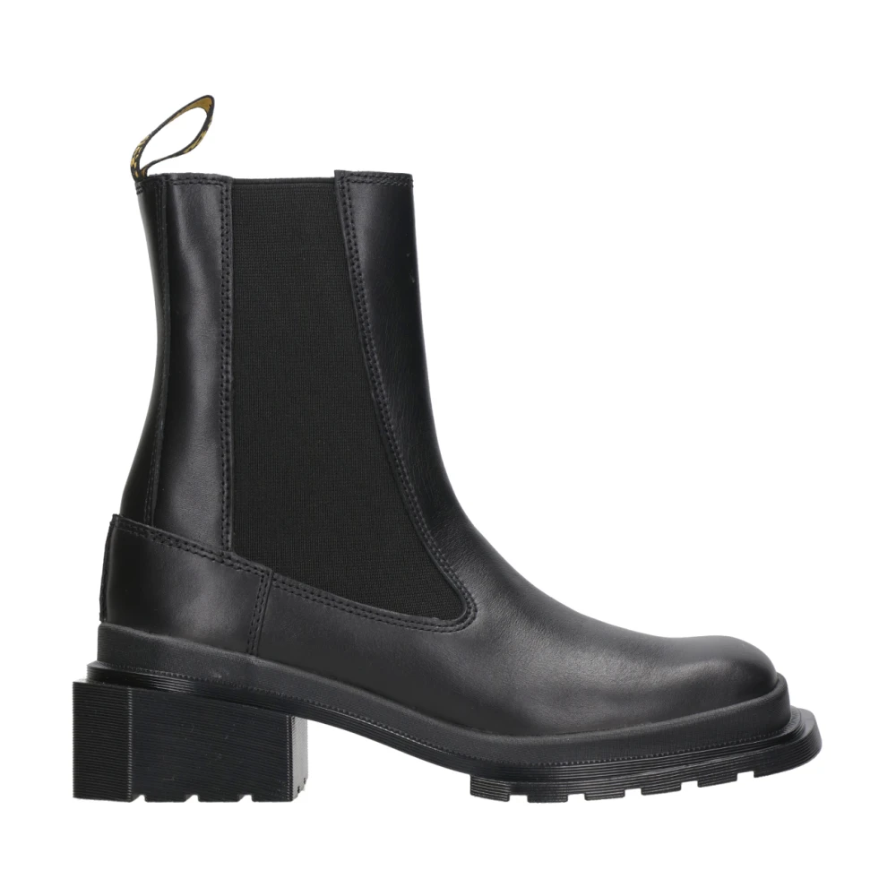 Dr. Martens Kvinno Svart Skor Dam, 39 Eu, Läder, A Läderankelstövlar Med Fyrkantig Tå