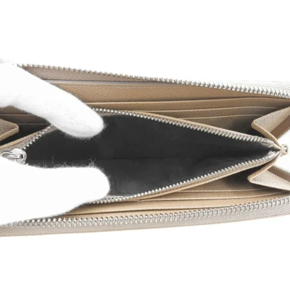 Bvlgari Vintage Pre-owned Leather wallets Beige Dames