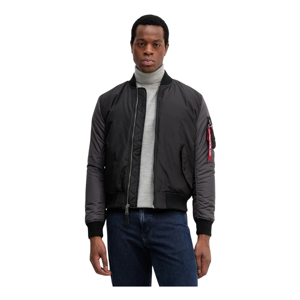 Alpha Industries Uomo Nero - Ma-1 Camo Back Embroidery Bomber Jacket - Jackets - M
