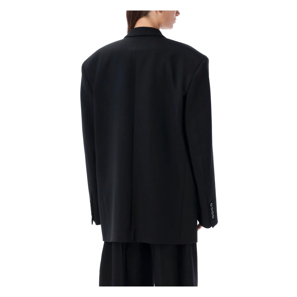 The Attico Oversized Glen Zwarte Blazer Black Dames