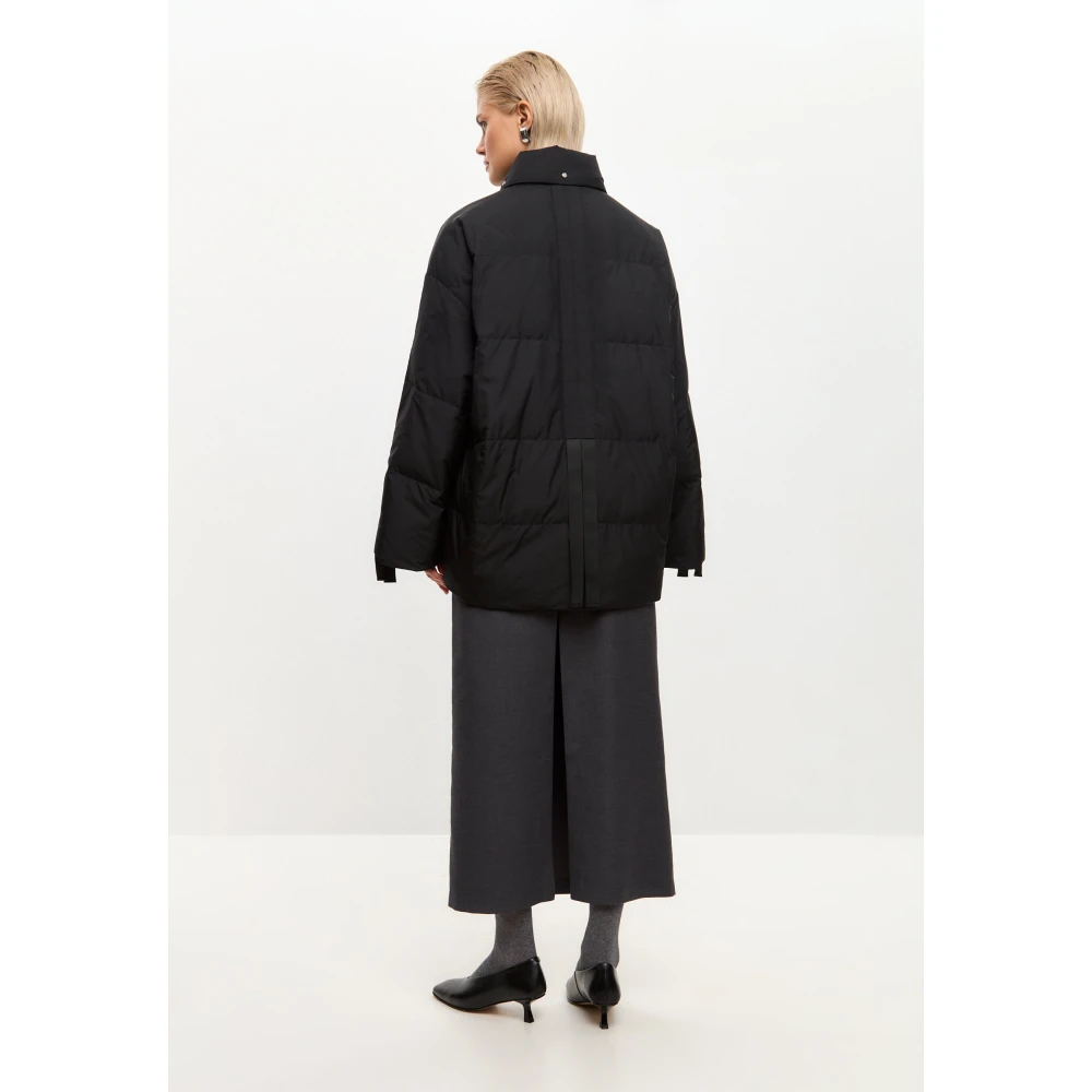 Cesare Gaspari Oversized Gewatteerde Pufferjas Zwart Black Dames