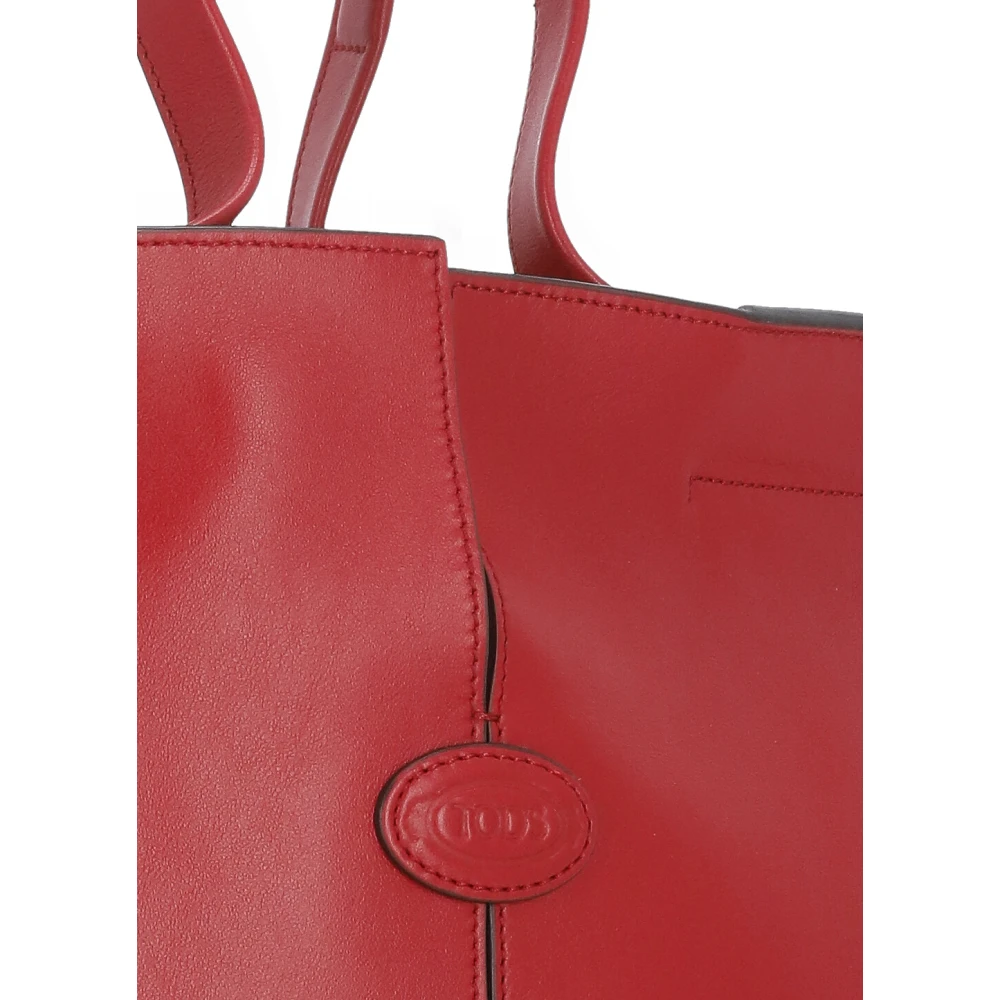 TOD'S Rode leren tas met handvatten en schouderband Red Dames