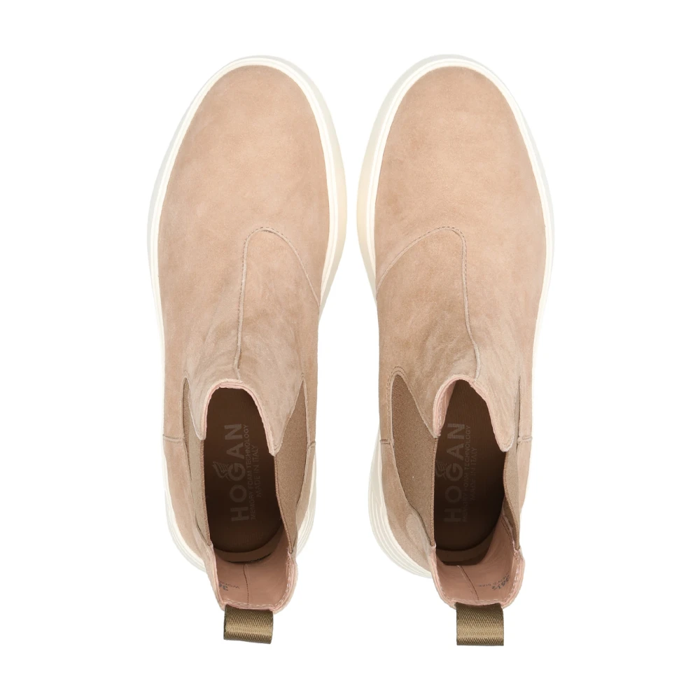 Hogan Beige Suede Chelsea Laarzen Beige Dames