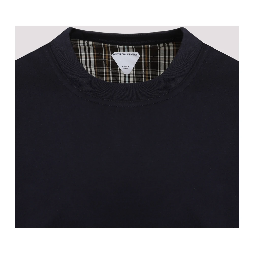 Bottega Veneta Blauw Geruit T-Shirt Blue Heren