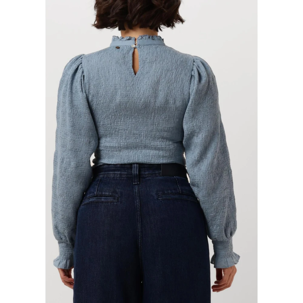 Antik batik Lichtblauwe Smock Blouse Blue Dames