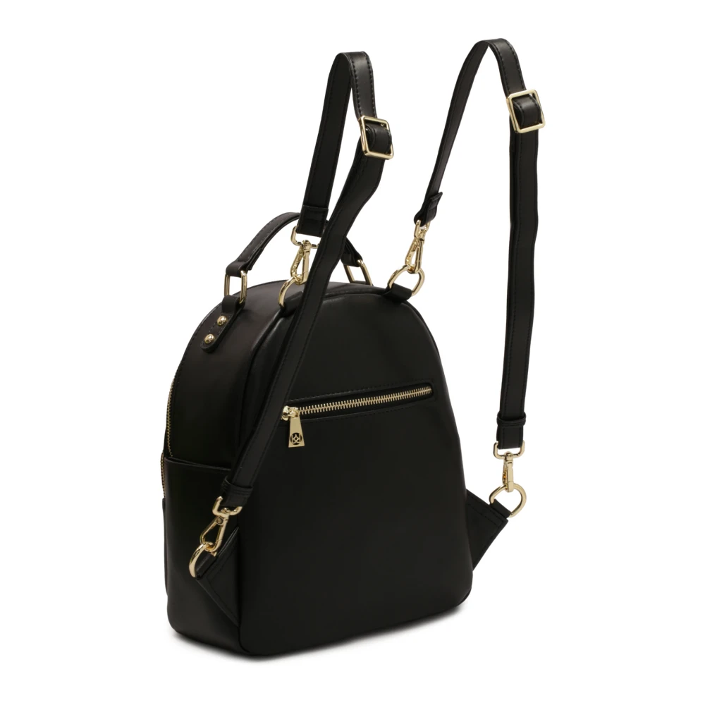 Kazar Zwarte leren rugzak versierd met gespen Black Dames