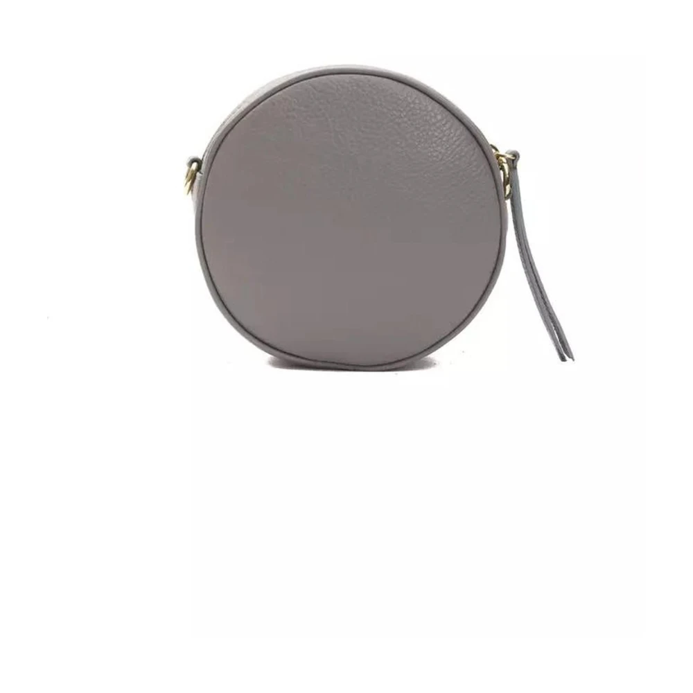 Pompei Donatella Grijze Leren Ovale Crossbody Tas Gray Dames