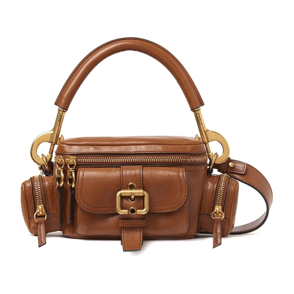 Chloé Leren Multipocket Schoudertas Brown Dames