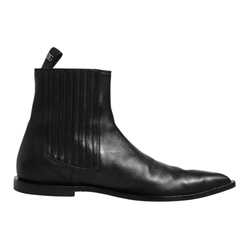 Dolce & Gabbana Men's Black Chelsea Short Ankle Boots Shoes