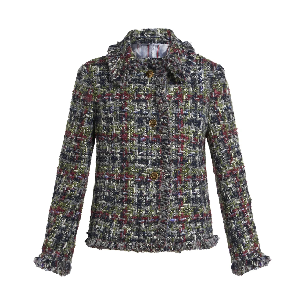 ETRO Multikleur Bouclé Jas met Pegasus Knopen Multicolor Dames