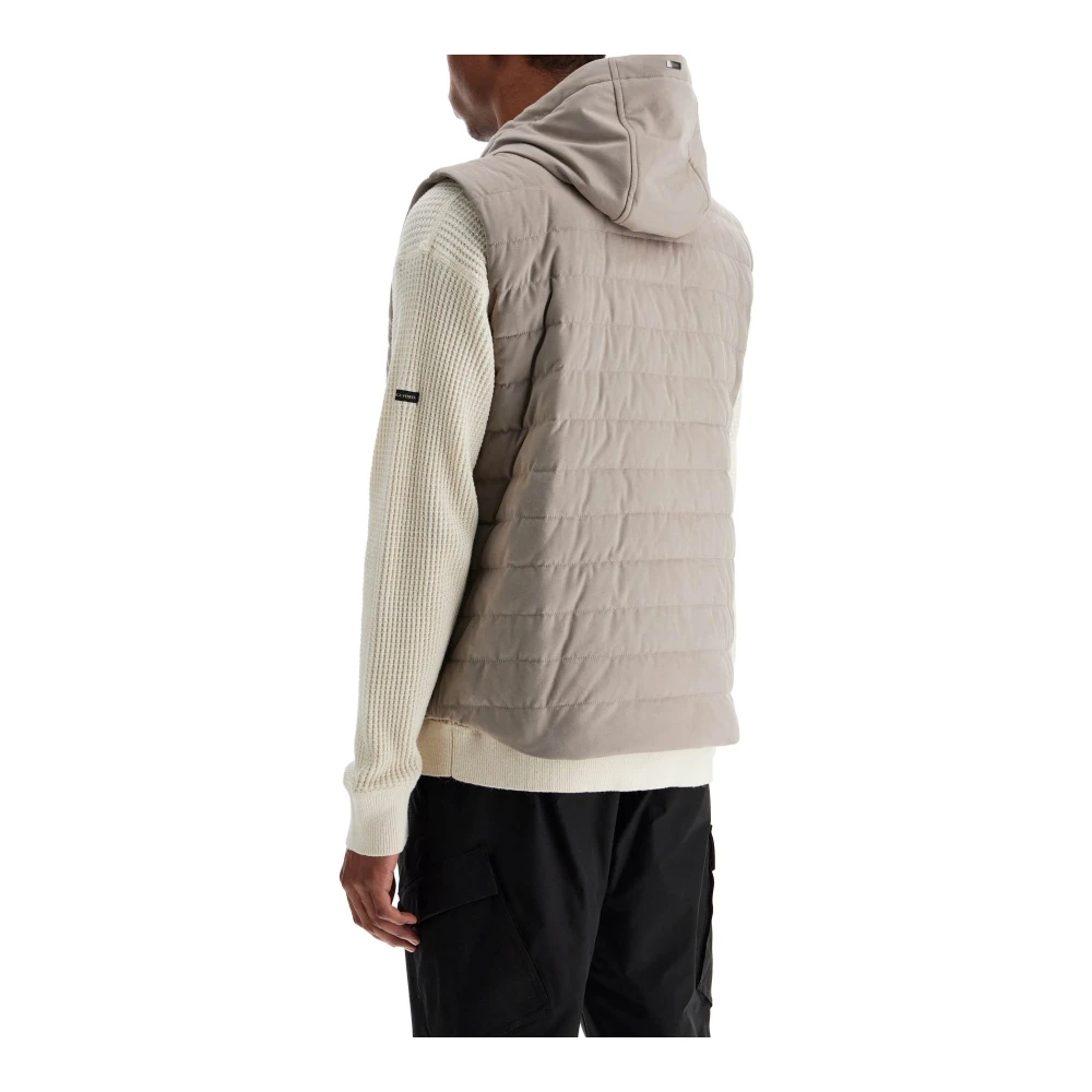 Herno Gewatteerd Mouwloos Vest met Capuchon Beige Heren