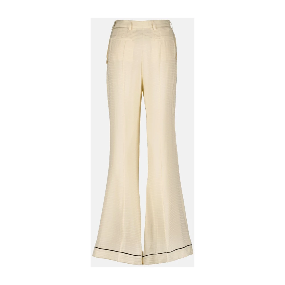 Prada Zijden Flared Broek Beige Dames