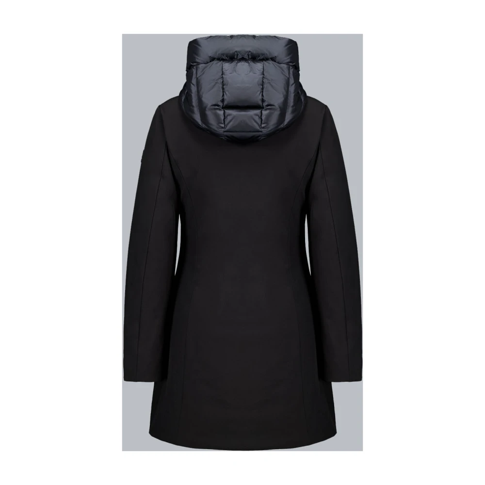 Ciesse Piumini Mire 2.2 Lange zwarte softshell jas met capuchon Black Dames
