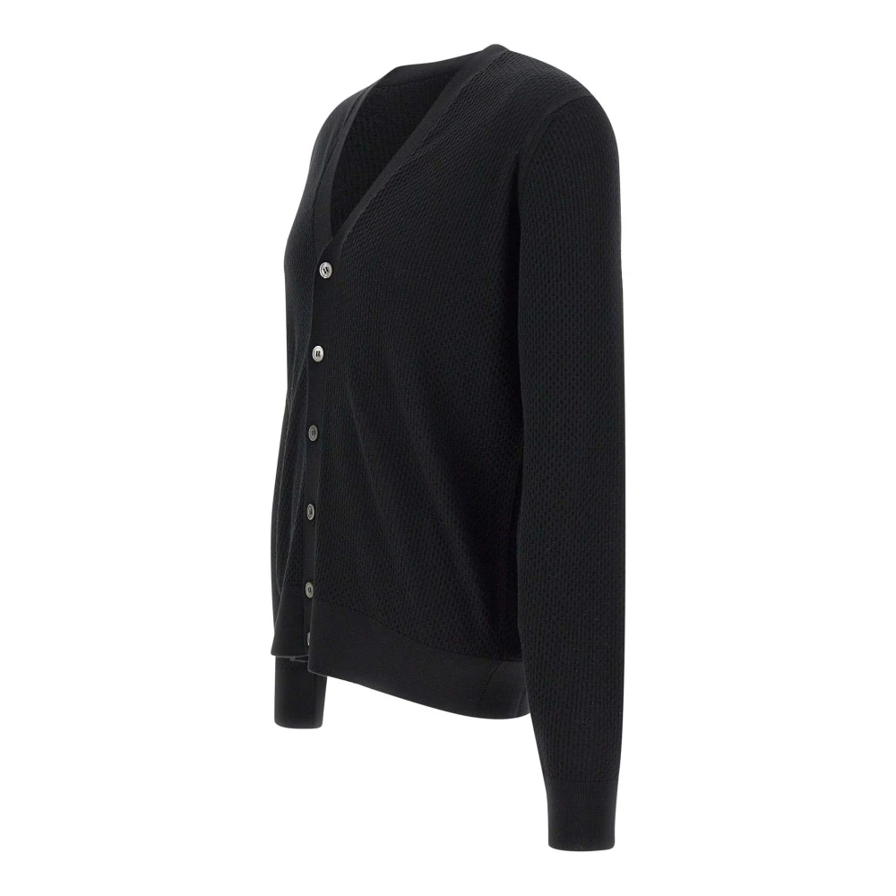 Filippo De Laurentiis Zwarte Merinowol Cardigan Sweater Black Heren