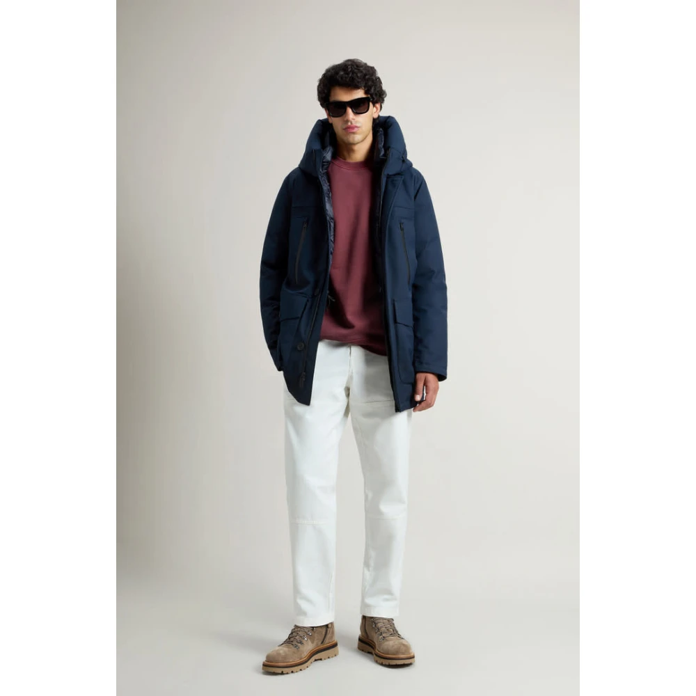 Woolrich Arctic Parka Melton Blue Heren